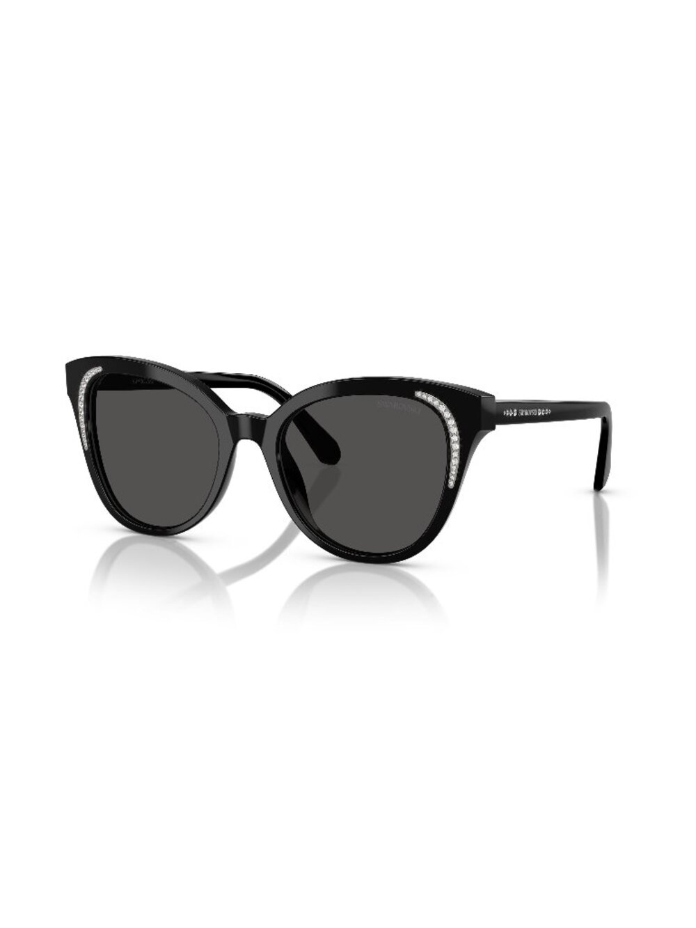 New Swarovski Women's Sunglasses Black Butterfly Grey Lens Acetate Frame SK6031